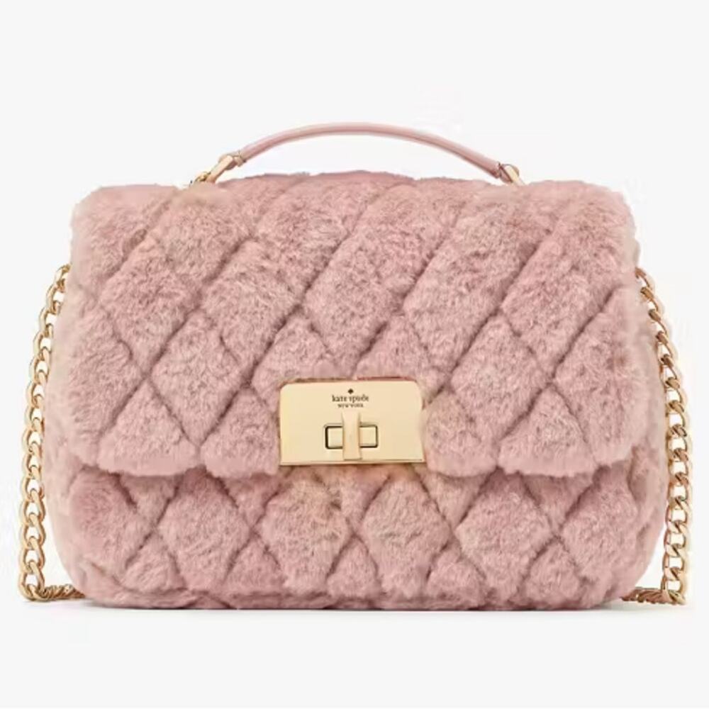 NWT - Kate Spade - Carey Faux Fur Small Flap Crossbody